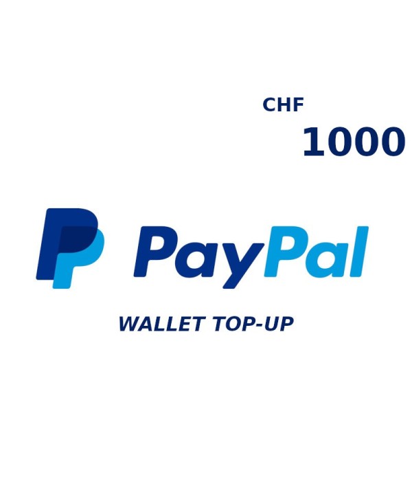 PayPal Wallet CHF 1000 Top Up Key GLOBAL
